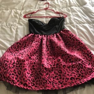Punk mini strapless dress